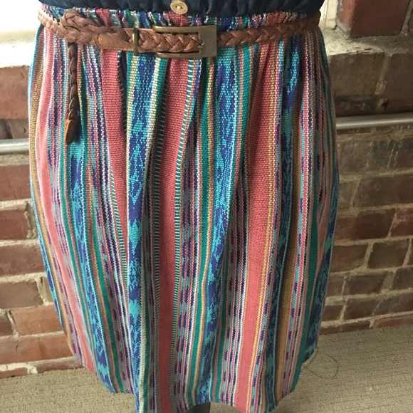 Denim and patterned dress - Picture 4 of 5